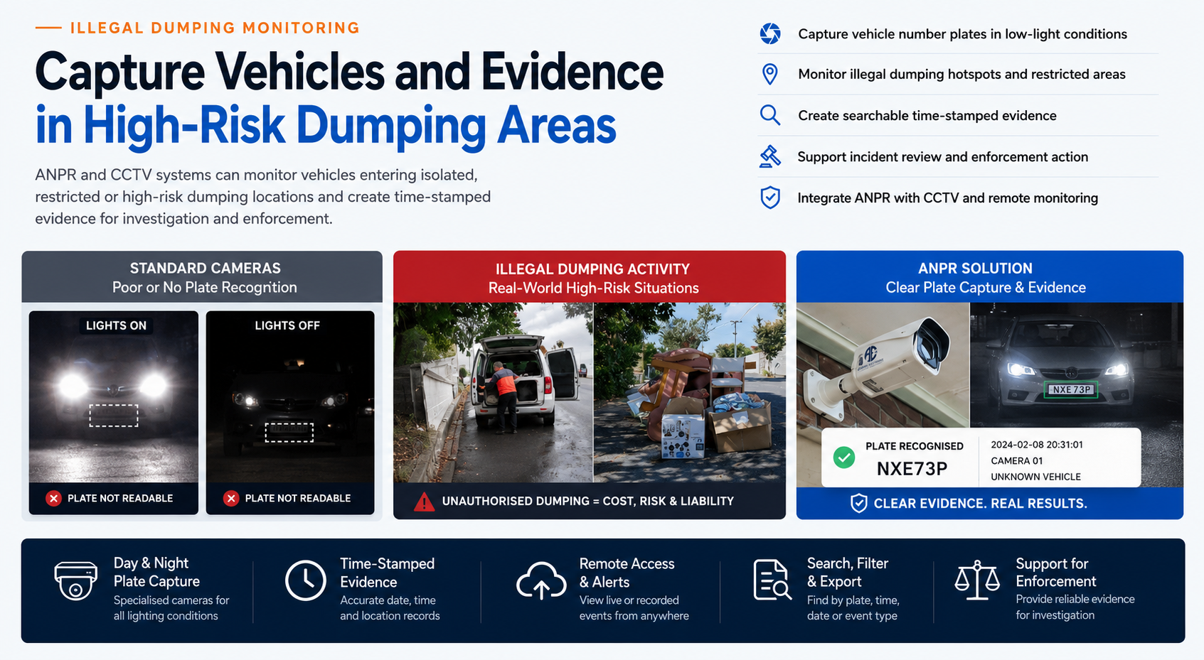 ANPR and CCTV monitoring vehicles in high-risk illegal dumping areas in Sydney