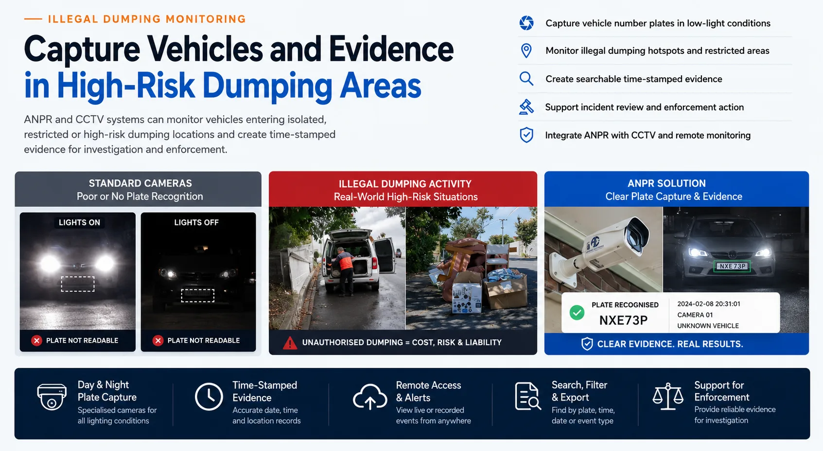ANPR and CCTV monitoring vehicles in high-risk illegal dumping areas in Sydney