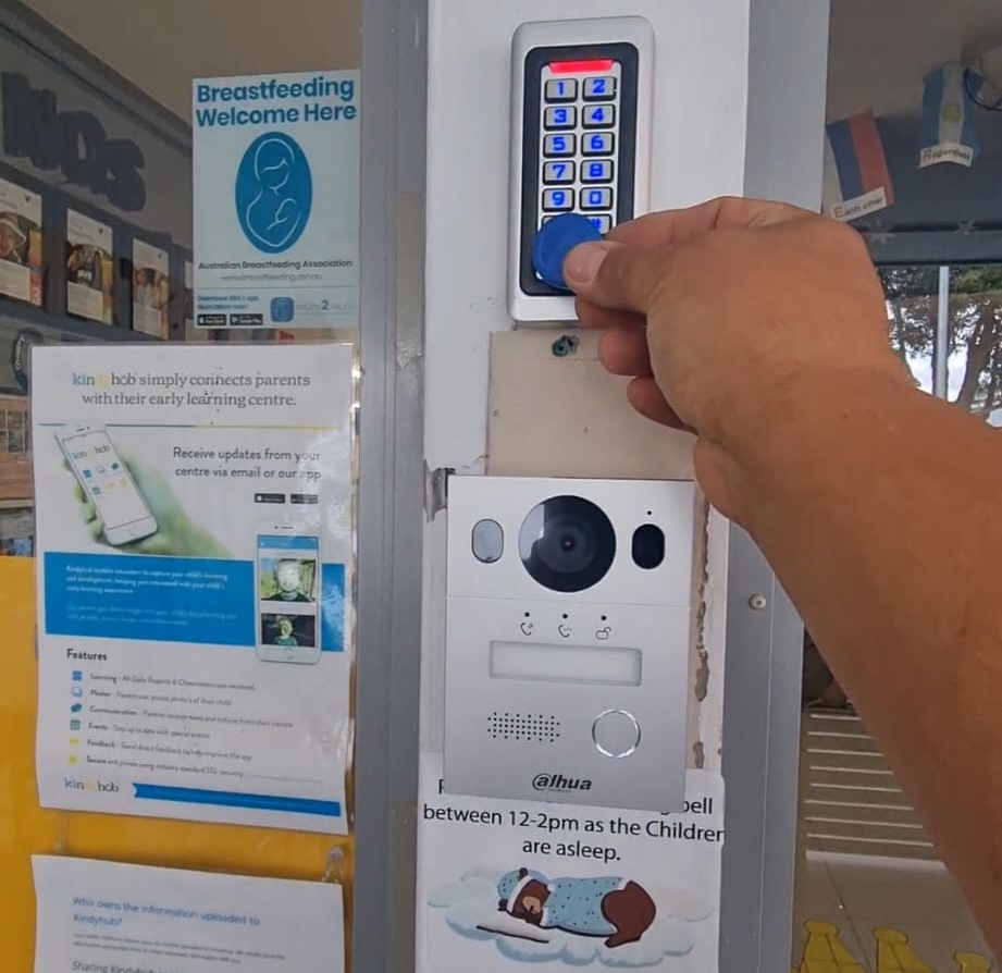 Kindy Kingdom childcare keypad access control and video intercom installation