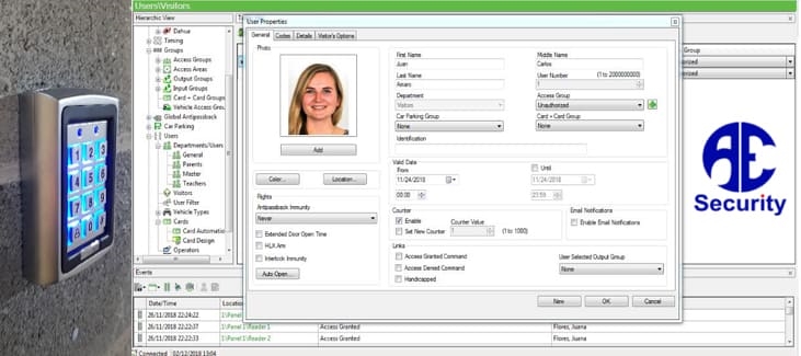 Childcare access control software for managing users and entry permissions