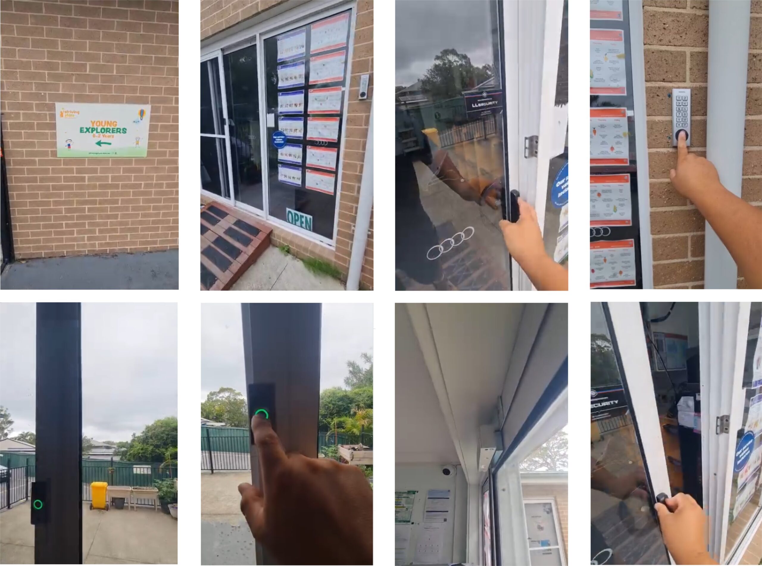 Sliding door exit control solution for a childcare facility