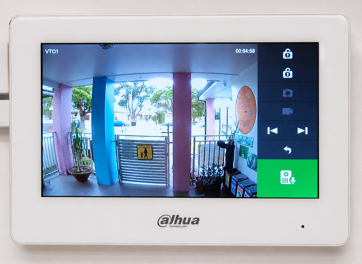 Video intercom system used for visitor verification at a childcare centre