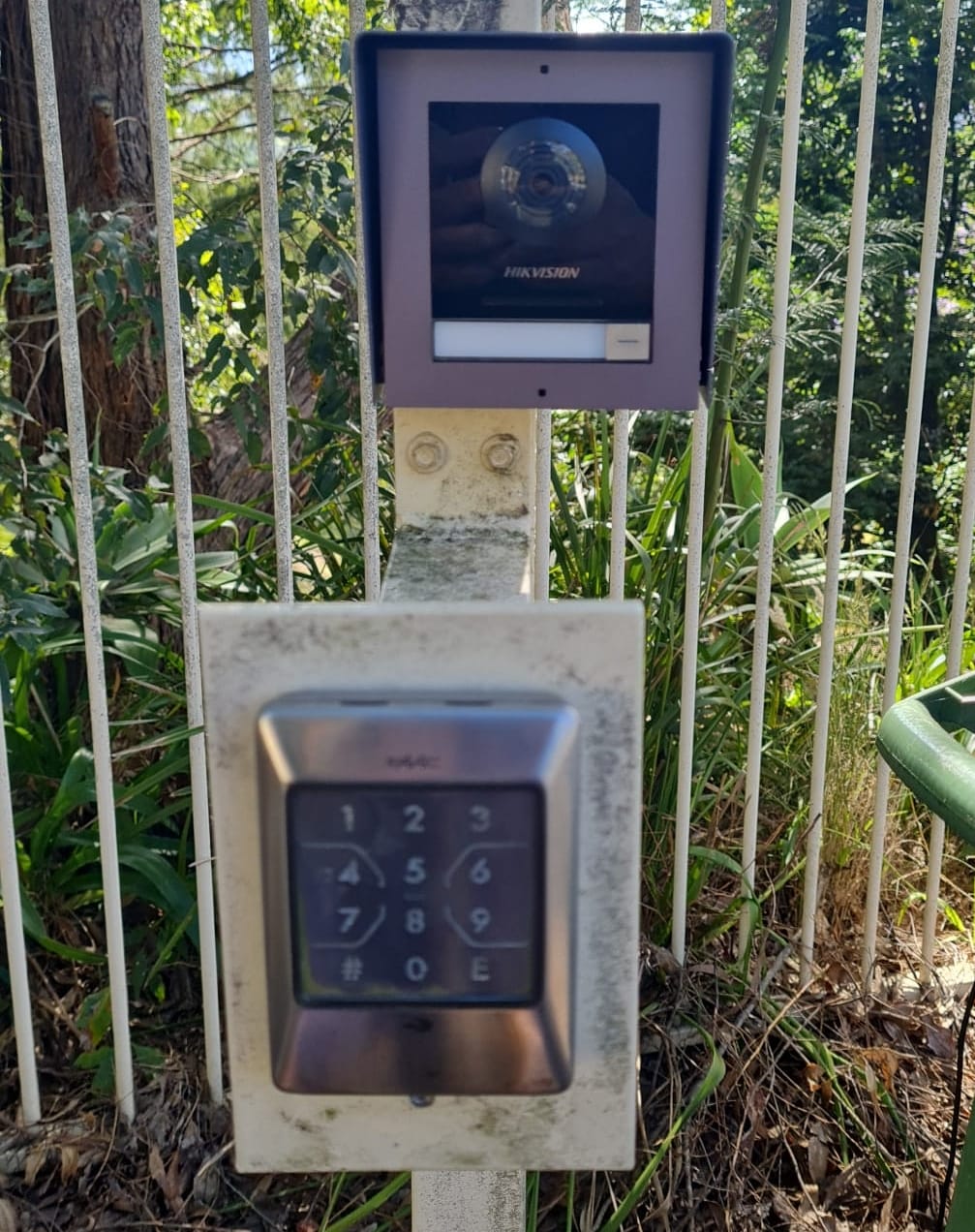 Hikvision outdoor video intercom installed at the remote main gate