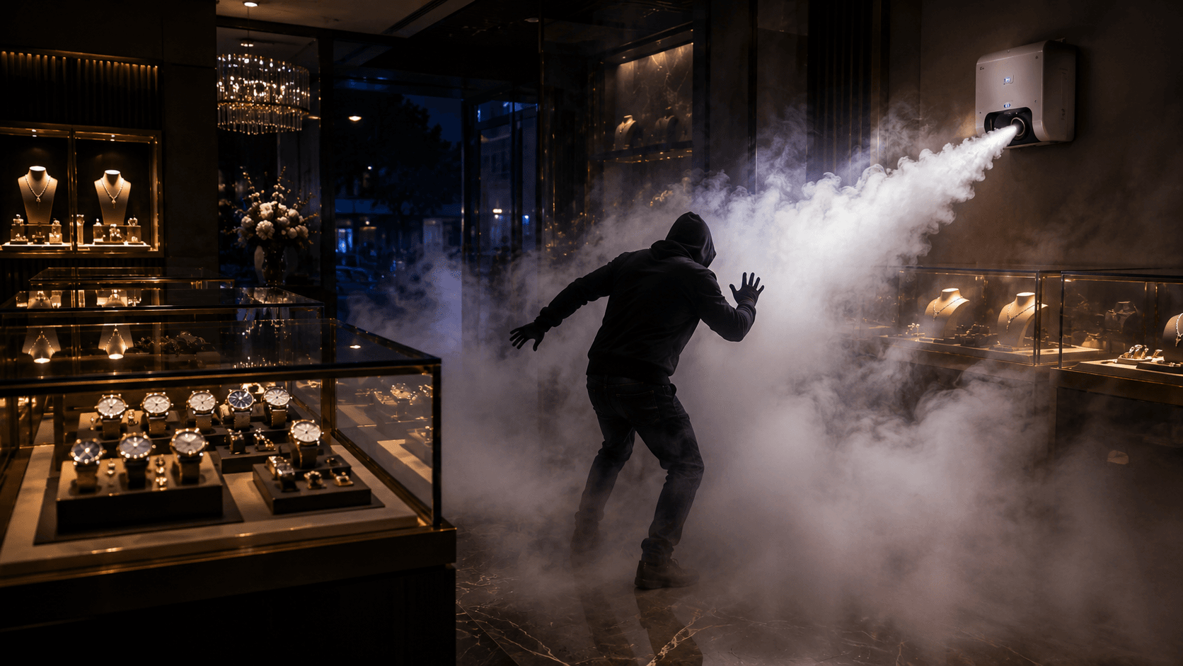 Jewellery store protected by Fog Bandit security fog