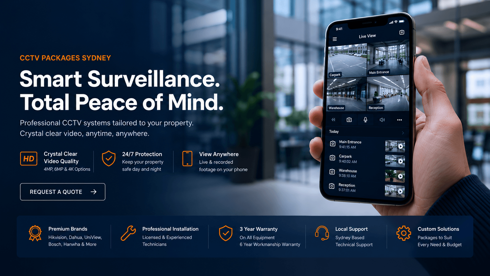CCTV packages Sydney with mobile remote viewing, HD security cameras, professional installation and local support.