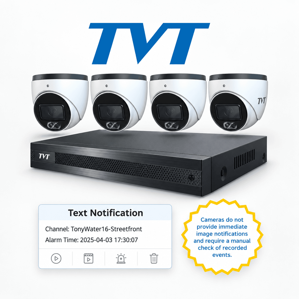 TVT 4 camera CCTV package installed in Sydney