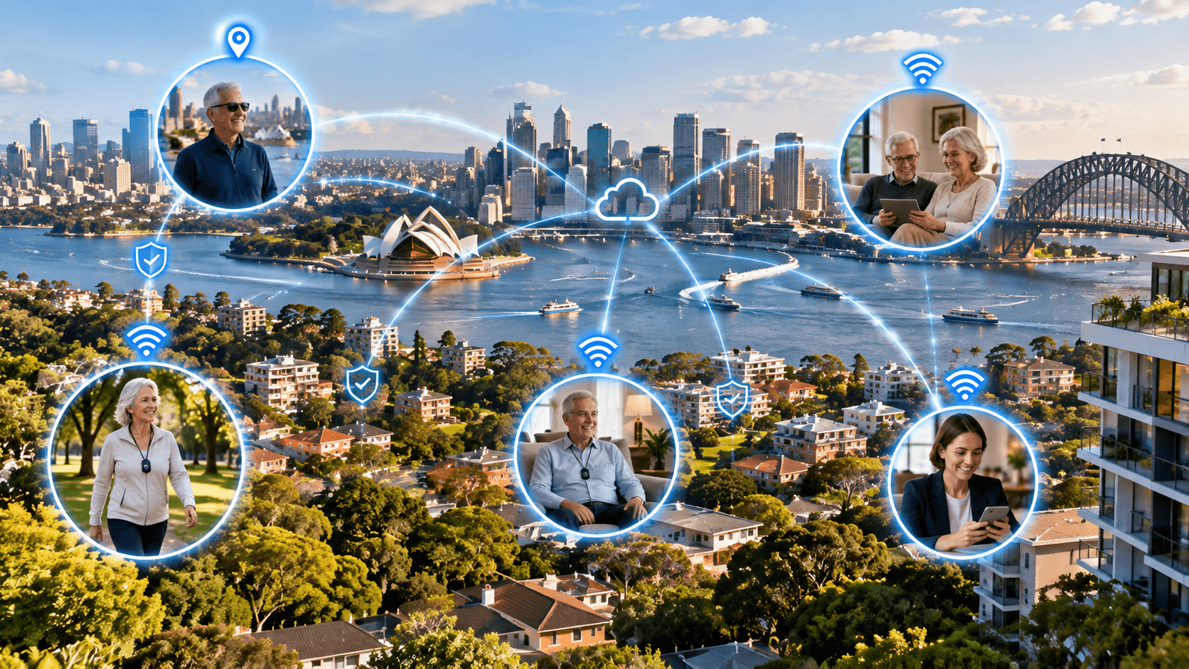 Connected senior safety technology protecting people at home and around Sydney