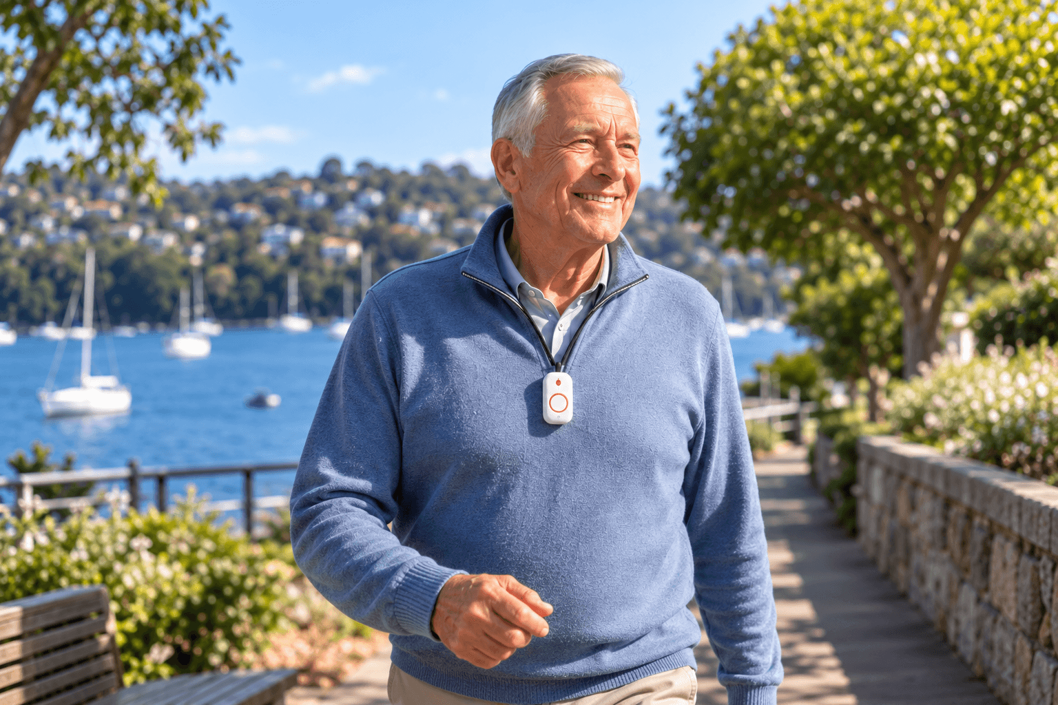 Senior enjoying independent living in Mosman with a personal emergency alarm